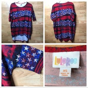 LuLaRoe Oversized XS Stars and Stripes Top